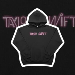 Taylor Swift The 1989 World Tour Hoodie Black Pink Neon Logo Concert Merch M